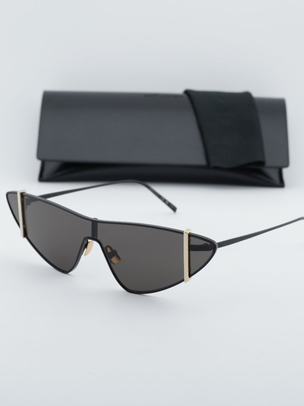 Saint Laurent SL536 001 Rimless Shield Sunglasses - Black